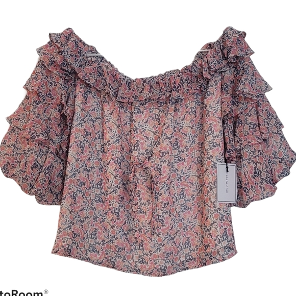 State Pink Floral Off-The-Shoulder Top - Picture 2 of 3